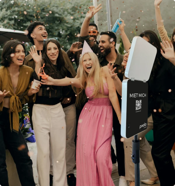 Digital photo booth background demo at a baby shower