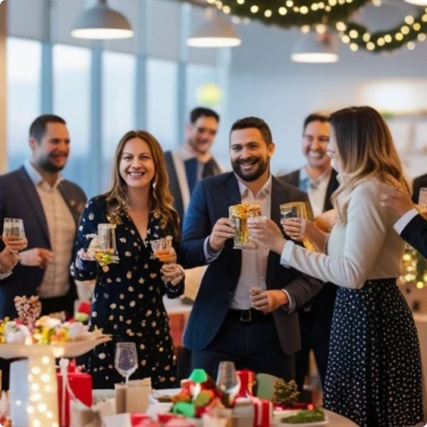 Professional corporate event with well-dressed guests