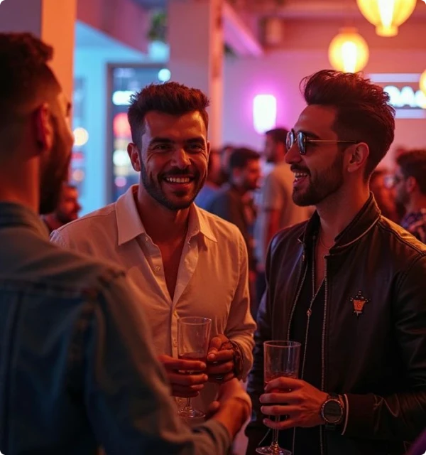 Employees networking at a corporate event